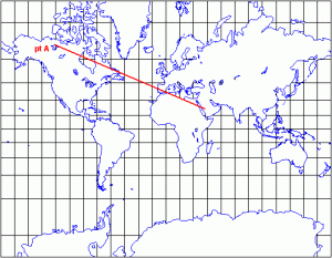 Flat map of the Earth